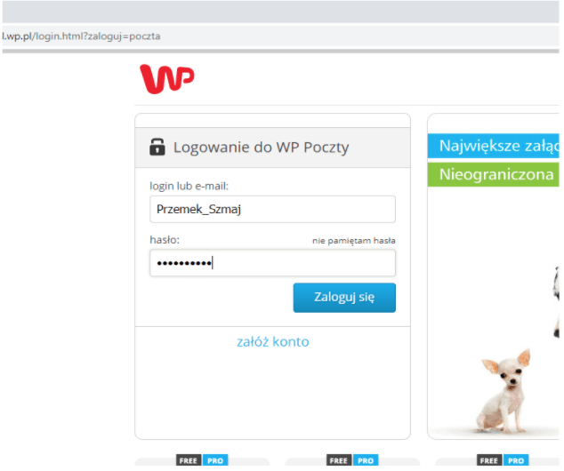 Atak MITM - usunięcie warstwy SSL - Logowanie do poczty online