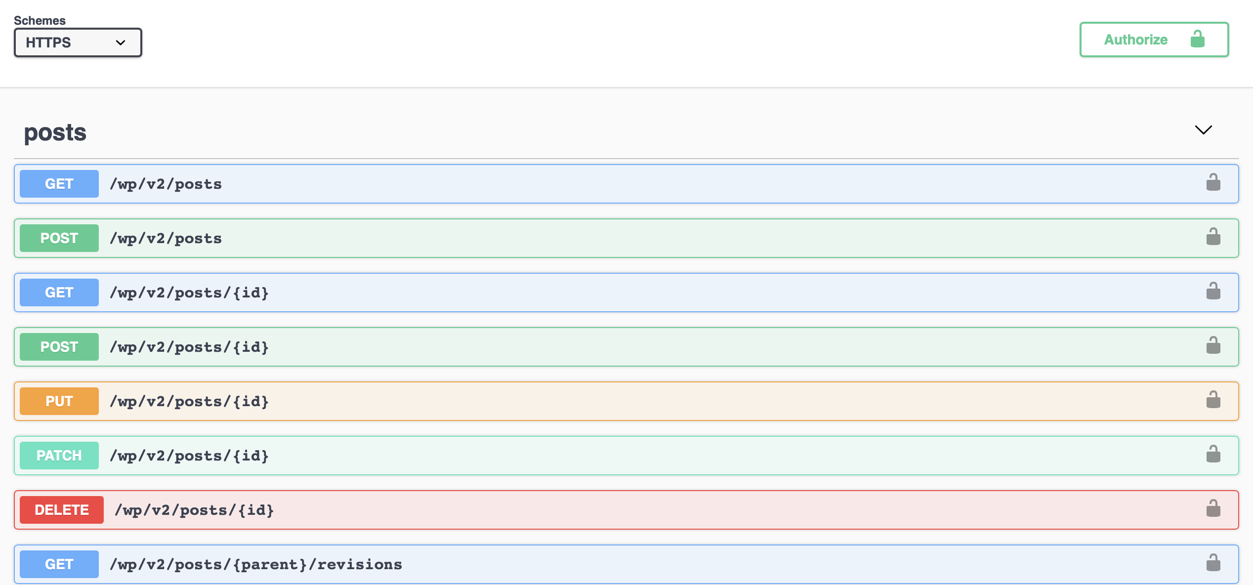 wordpress api swagger