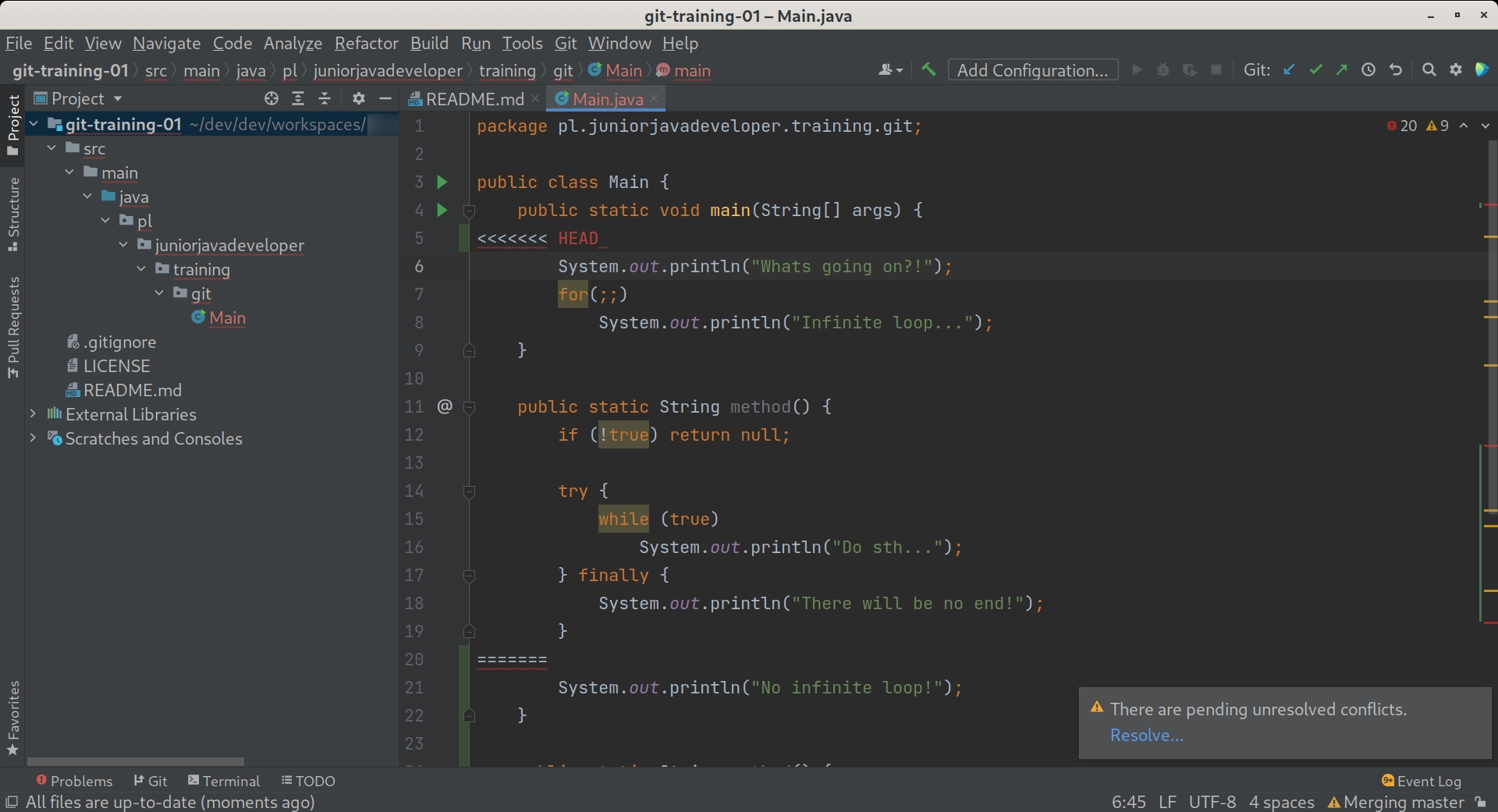 git intellij merge conflict