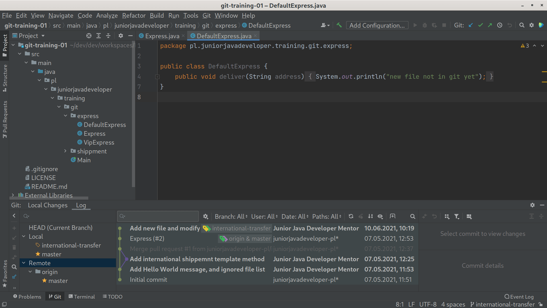 intellij push