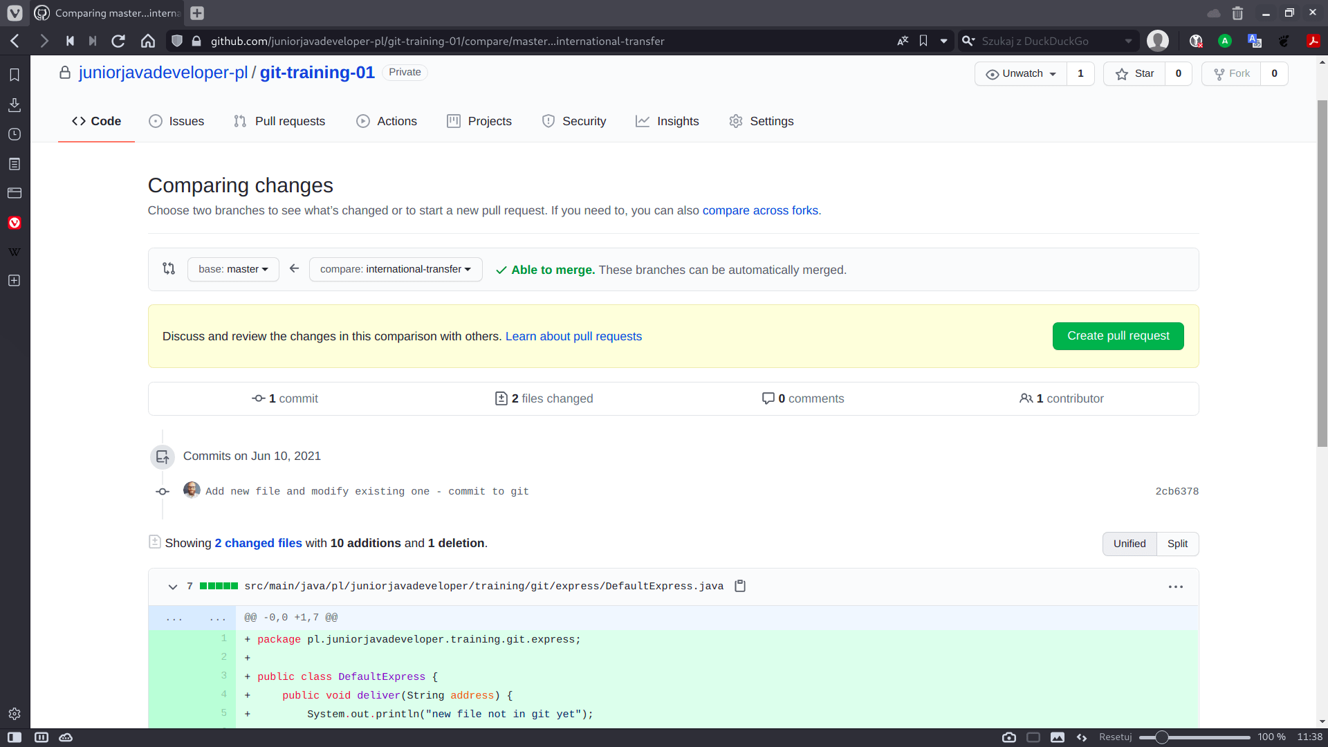 github pull request