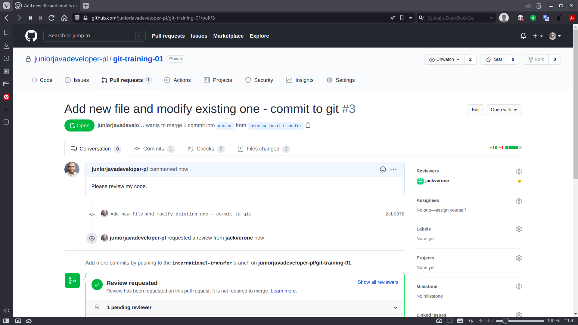 github pull request