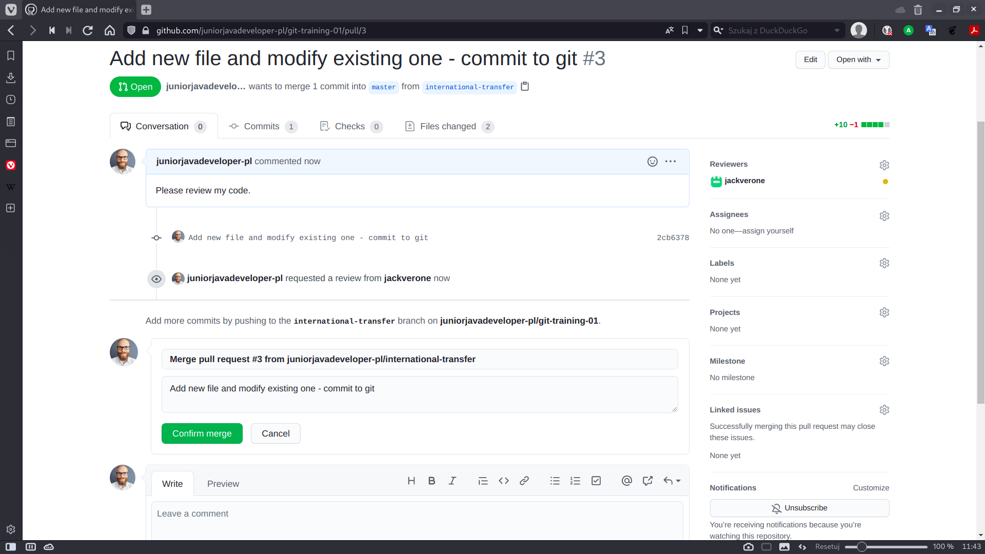 github pull request