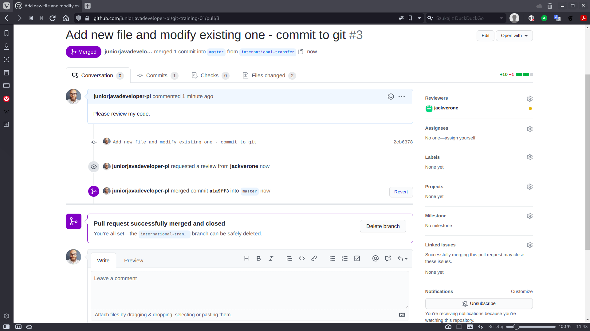 github pull request